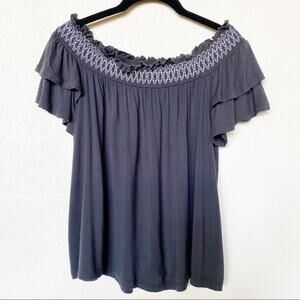 American Eagle Off the Shoulder Ruffle Sleeve Top Size Medium